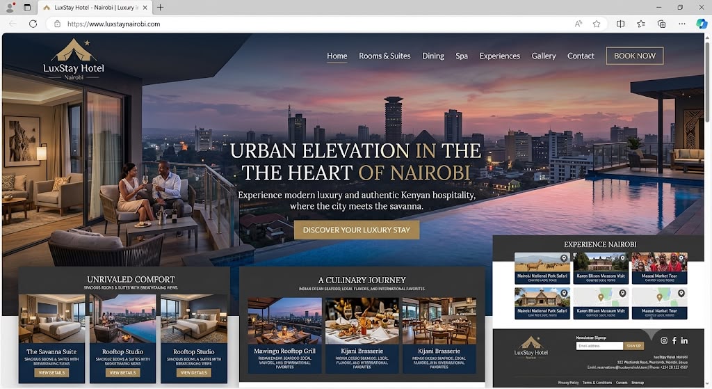 LuxStay Hotels website