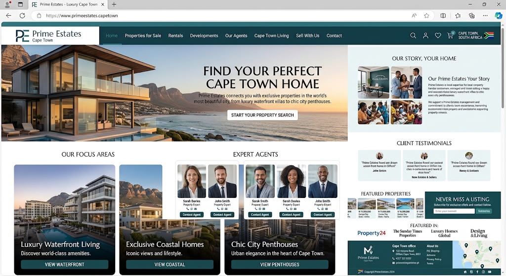Prime Estates real estate website